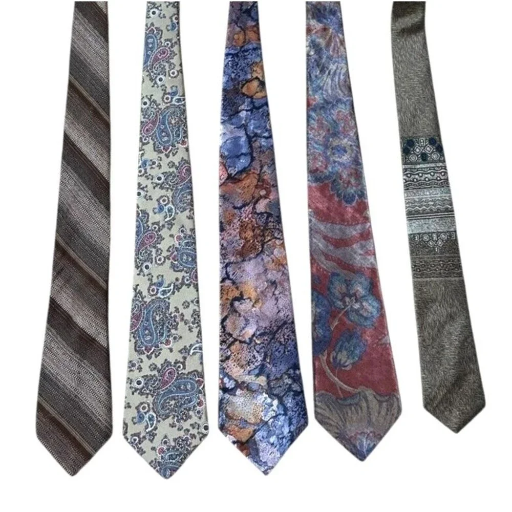 5 Neck Ties Christian Dior Tonino Firénze Windridge Pierre Cardin Stringbean